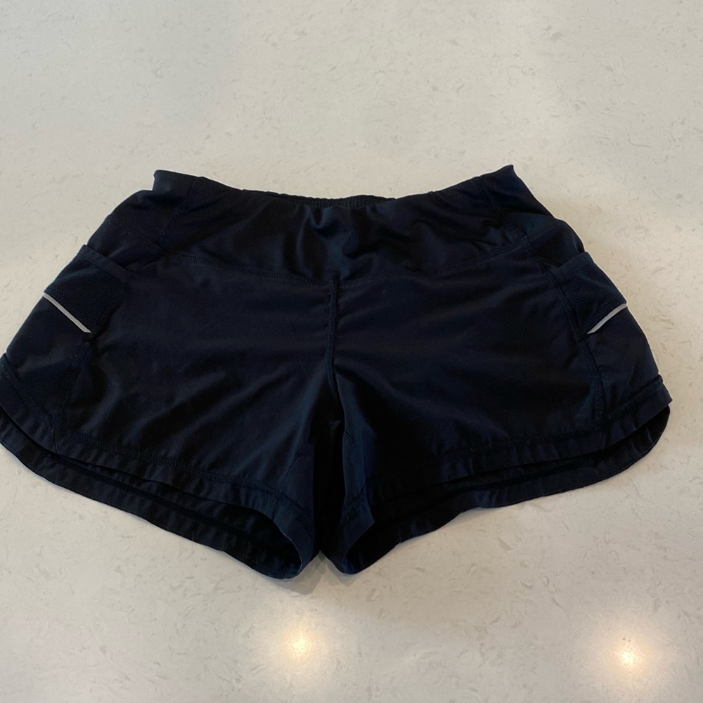 Athleta Ready Set black running shorts